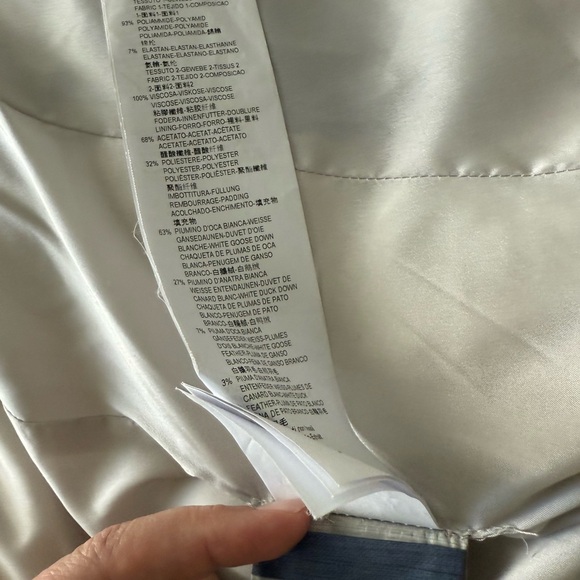 Armani Collezioni Blue and Tan Striped Puffer Jacket - Picture 10 of 11